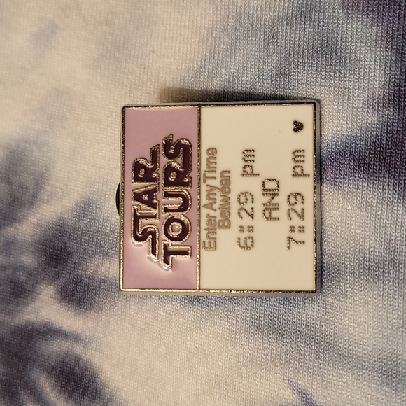 Disney Jewelry - Official Disney Star Tours Ride Fast Pass Parks Ticket Lapel Pin
